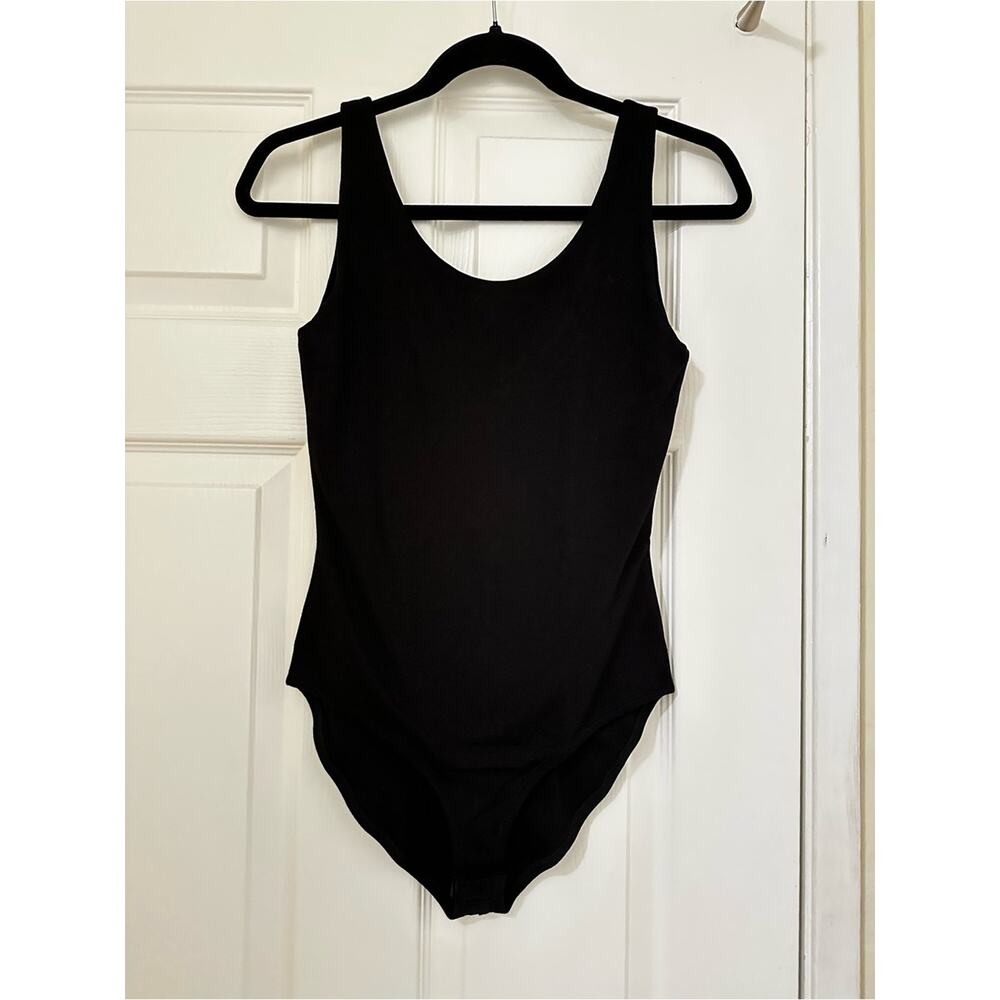 NWT Pact Sz L Black Everyday Scoop Neck Bodysuit Organic Cotton Snap Crotch - Picture 6 of 8